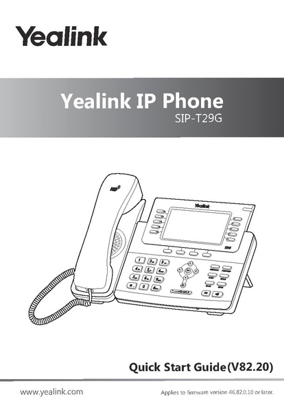 File:Yealink SIP-T29G Quick Start Guide V82 20.pdf